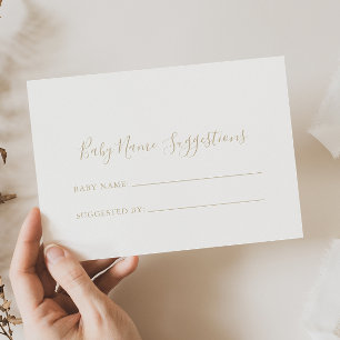 Guld-kort för minimalistiska förslag från Baby Nam Visitkort