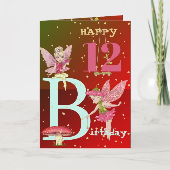 Guld-kort för svampar fantasy Älvor Kort (Framsida)