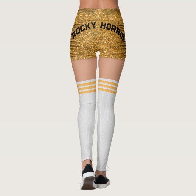 Guld Kort Knee Socks Namn Roller Derby Leggings (Baksida)