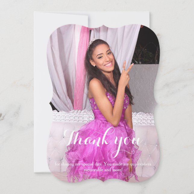 Guld- kort Quinceañera för 15th födelsedagtack (Framsida)