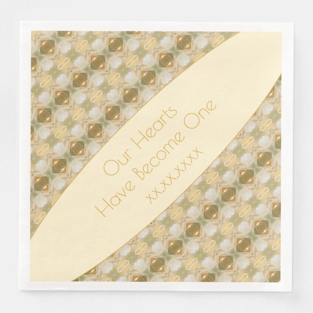 Guld, kräm och Grönt med Grått Pappersservett (Framsida)