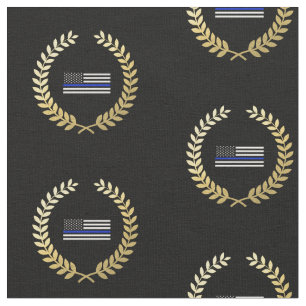 Guld- kranpolisflagga tyg