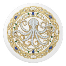 Guld kristall hav havsbläckfisk 2D-grafik ädelsten