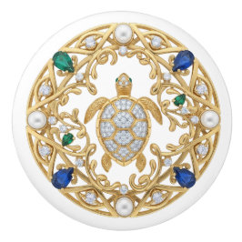 Guld Kristall Havssköldpadda 2D-grafik ädelsten Ha Knopp