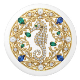 Guld Kristall Sjöhästar 2D-grafik ädelsten Sjöhäst Knopp