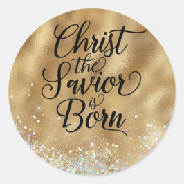Guld Kristus, Savior Christian-julen Runt Klistermärke