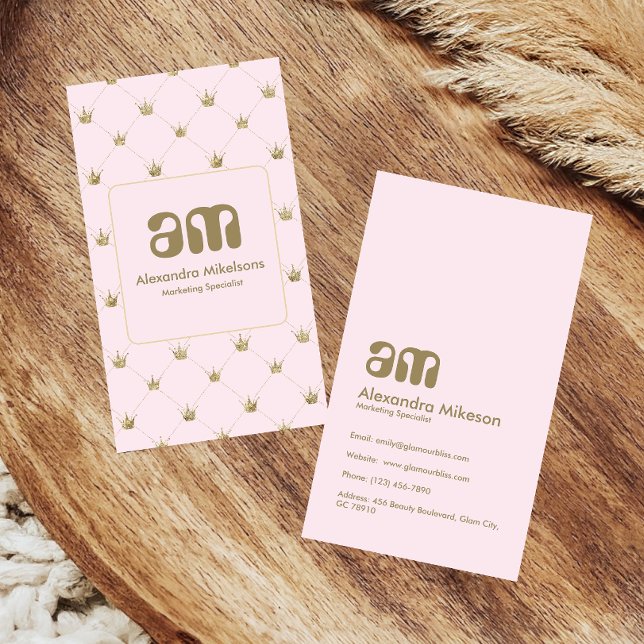 Guld Kron Minimal Elegant Visitkort (Skapare uppladdad)