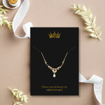 Guld Krona Bridesmaid Necklace Visning Card Placeringskort<br><div class="desc">Speciell för dig!</div>