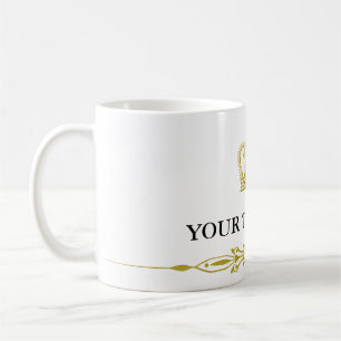 Guld- krona + din text & bakgrund kaffemugg