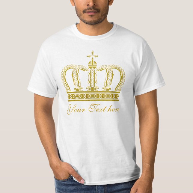 Guld- krona + din text tee shirt (Framsida)