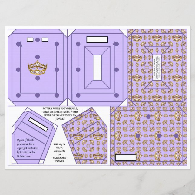 Guld Krona Lavender Ram Pin Ornament 2 x 3-tums fo (Framsida)