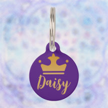 Guld Krona med Namn Royal Purple Personlig