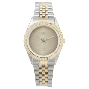 Guld Krona Metallic Watch Armbandsur