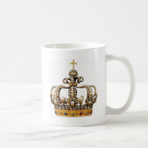Guld- krona mig kaffemugg