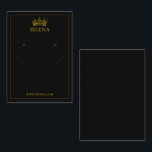 Guld Krona Necklace & Earring Visning Card Placeringskort<br><div class="desc">Speciell för dig!</div>