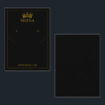 Guld Krona Necklace & Earring Visning Card Placeringskort<br><div class="desc">Speciell för dig!</div>