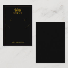 Guld Krona Necklace & Earring Visning Card Placeringskort