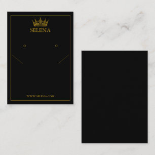 Guld Krona Necklace & Earring Visning Card Placeringskort