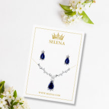 Guld Krona Necklace & Earring Visning Card