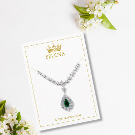 Guld Krona Necklace Visning Card Placeringskort