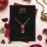 Guld Krona Necklace Visning Card Placeringskort<br><div class="desc">Speciell för dig!</div>