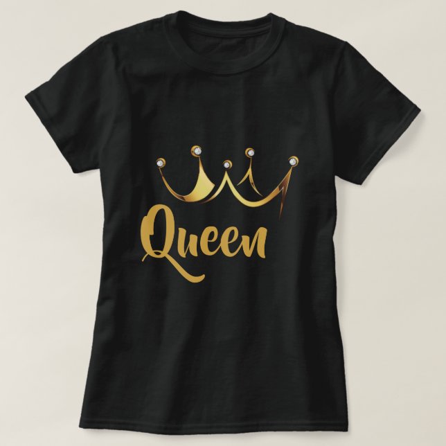 Guld Krona Queen T Shirt (Design framsida)