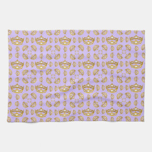 guld krona tiara periwinkle kökshandduk