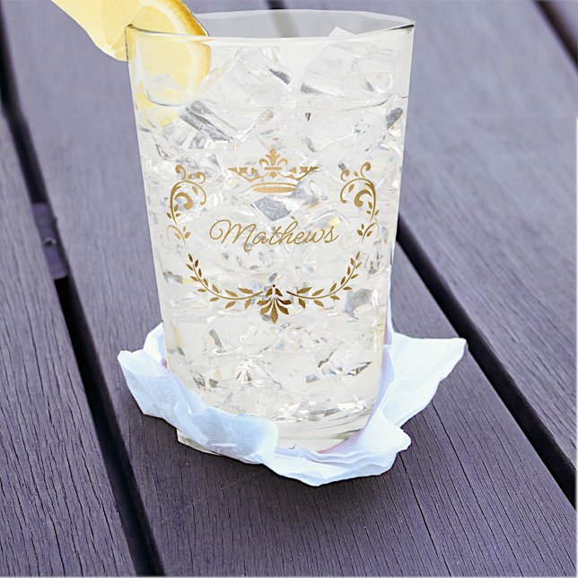 Guld Krona Vapensköld Personlig Glaskopp (Skapare uppladdad)