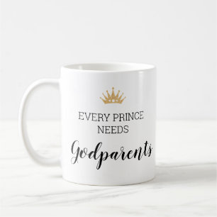 Guld Krona Varje prins behöver gudföräldrarnas bap Kaffemugg