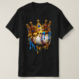 Guld Kronan Dryp Baseball Kung T Shirt