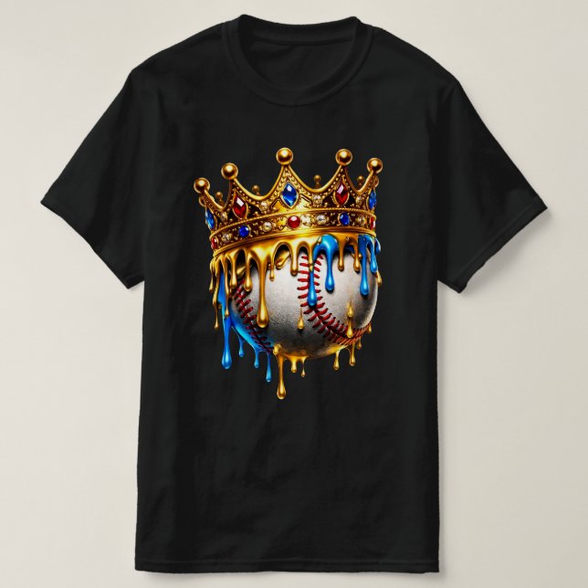 Guld Kronan Dryp Baseball Kung T Shirt (Design framsida)