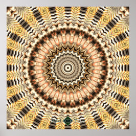 Guld krusningar Mandala Poster