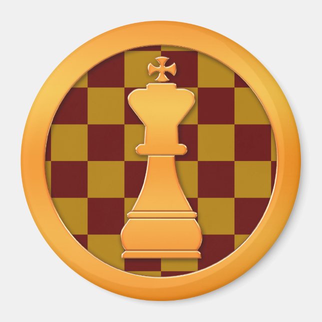 Guld Kung Chess Biet Magnet (Framsidan)
