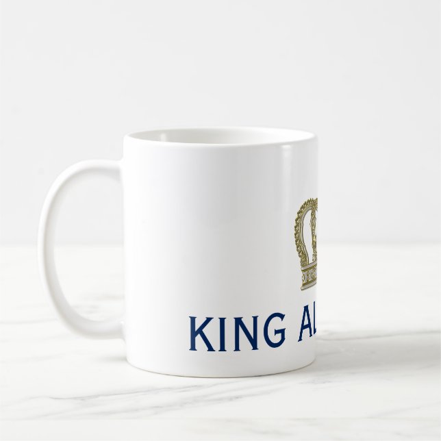 Guld- kunglig krona III + din backgr. & idéer Kaffemugg (Vänster)