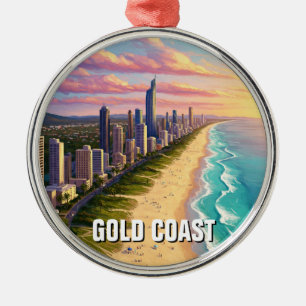 Guld Kusten Australien, resa Julgransprydnad Metall