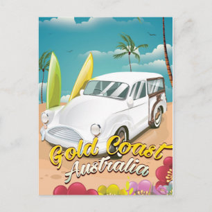 Guld Kusten Australien vintage resor poster Vykort