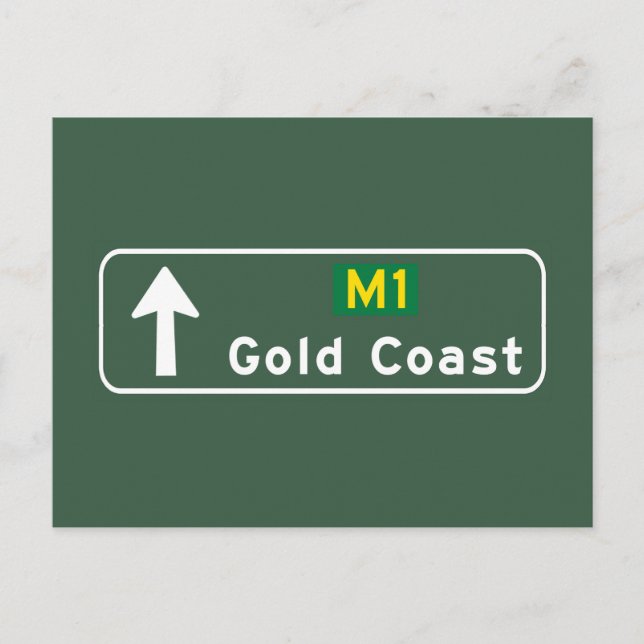 Guld Kusten, Australiens vägskylt Vykort (Framsida)