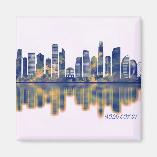 Guld Kusten Skyline Magnet (Framsidan)