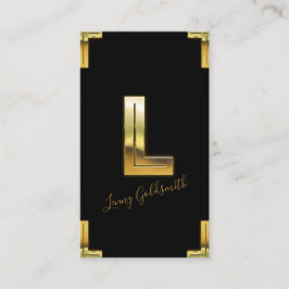 Guld L Initial och Gräns Affärskort Visitkort