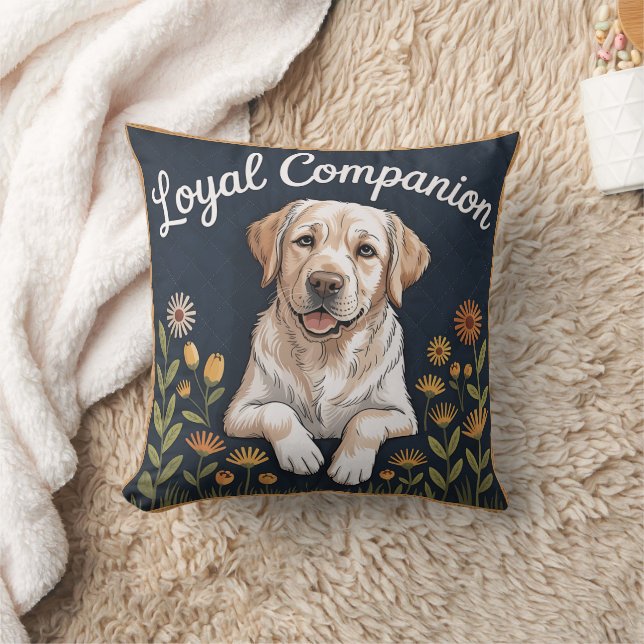 Guld Labrador Retriever Quilt Design – Lekfull  Kudde (Filt)