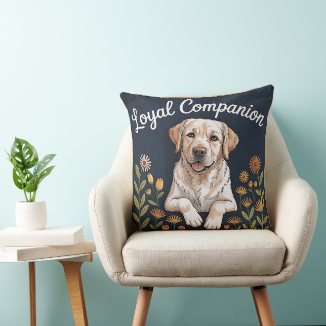 Guld Labrador Retriever Quilt Design – Lekfull  Kudde (Stol)