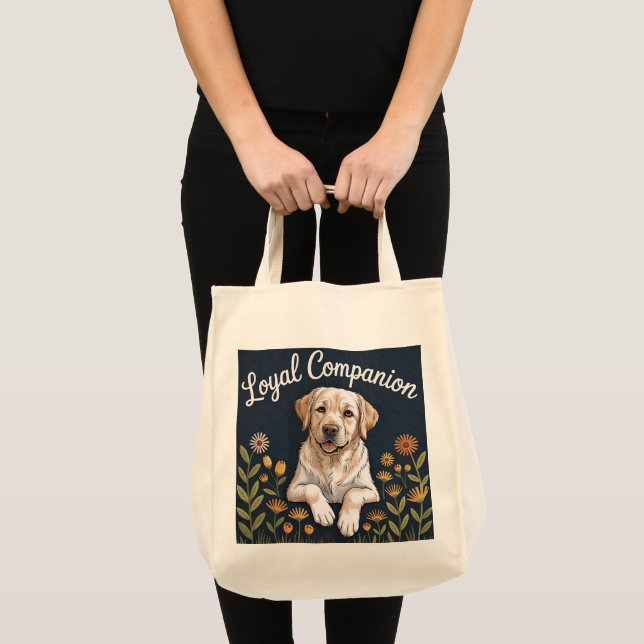 Guld Labrador Retriever Quilt Design – Lekfull Tygkasse (Framsida (produkt))