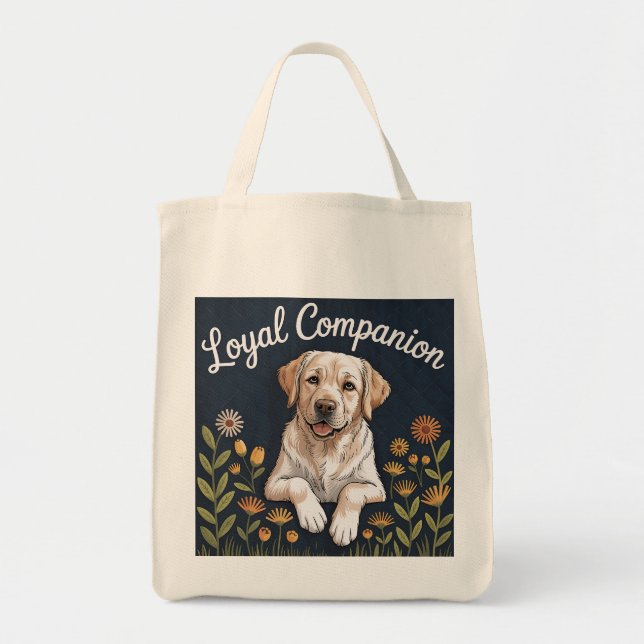 Guld Labrador Retriever Quilt Design – Lekfull Tygkasse (Framsidan)