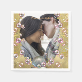 Guld lace & Pearls Pappersservett