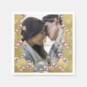 Guld lace & Pearls Pappersservett