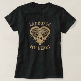 Guld Lacrosse My Heart T-Shirt