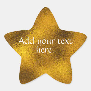 Guld Lägg Till Din Egen Text Stjärnformat Klistermärke