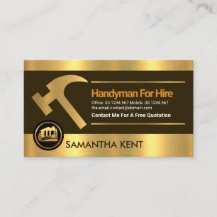 Guld Lagrar Hammer Gräns Handyman entreprenör Visitkort