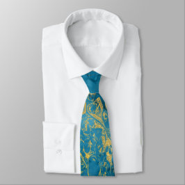 Guld-laktat Marble Blue Abstrakt Neck Tie Slips