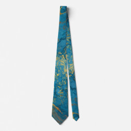 Guld-laktat Marble Blue Abstrakt Neck Tie Slips